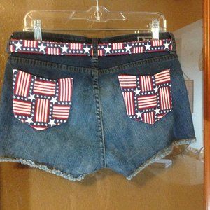 STS Blue 4th of July Stripes USA Flag denim shorts